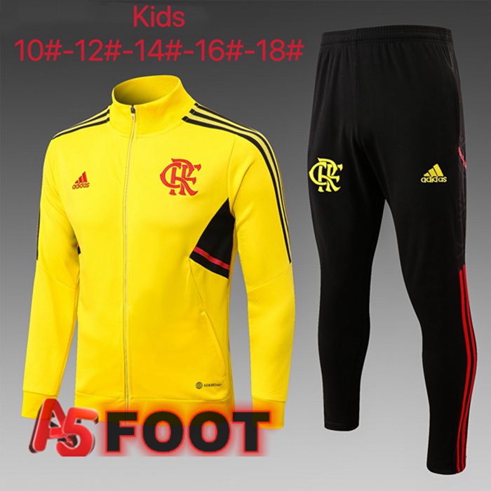 Ensemble Veste Survetement de Foot Flamengo Enfant Jaune 2022/2023