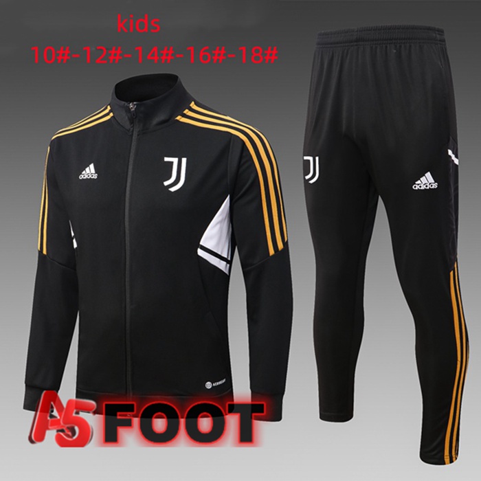 Ensemble Veste Survetement de Foot Juventus Enfant Noir 2022/2023
