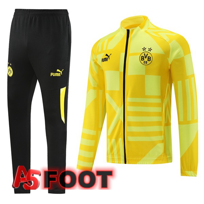 Ensemble Veste Survetement de Foot Dortmund BVB Jaune 2022/2023
