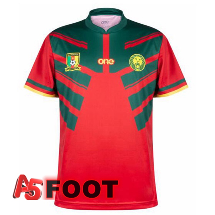 Maillot Foot Equipe De Cameroun Third Rouge Vert Coupe du monde 2022