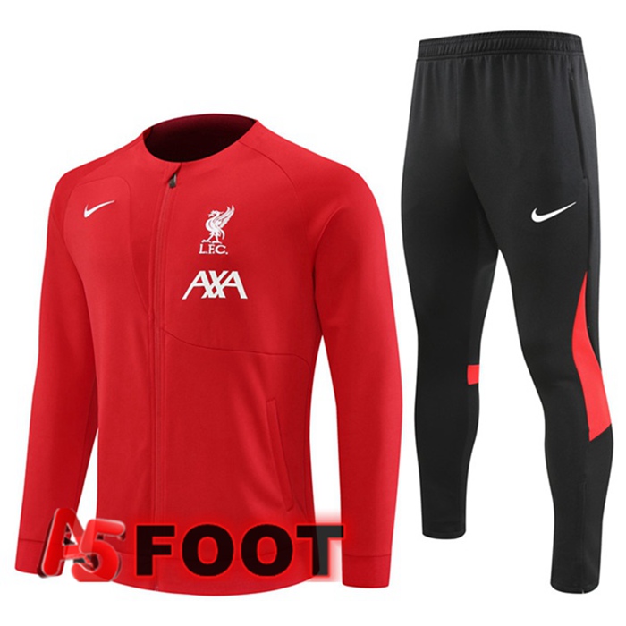 Ensemble Veste Survetement de Foot FC Liverpool Rouge 2022/2023