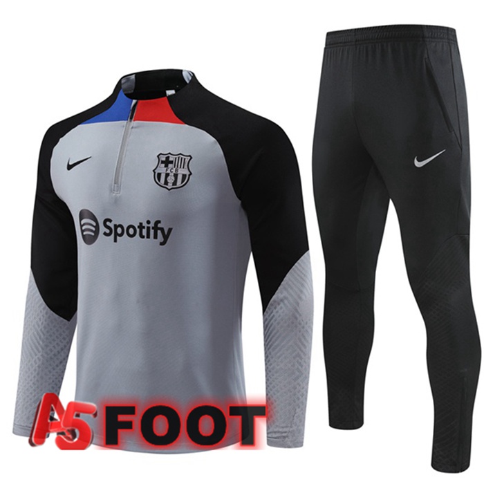 Ensemble Survetement De Foot FC Barcelone Gris 2022/2023