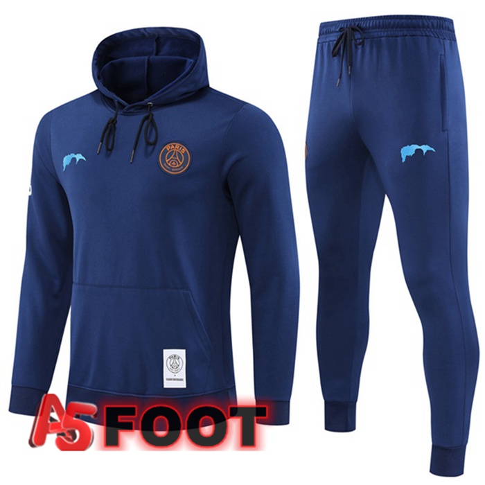 Ensemble Survetement Veste A Capuche Paris PSG Bleu Royal 2022/2023