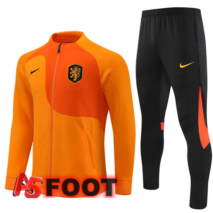 Ensemble Veste Survetement de Foot Pays-Bas Orange 2022/2023