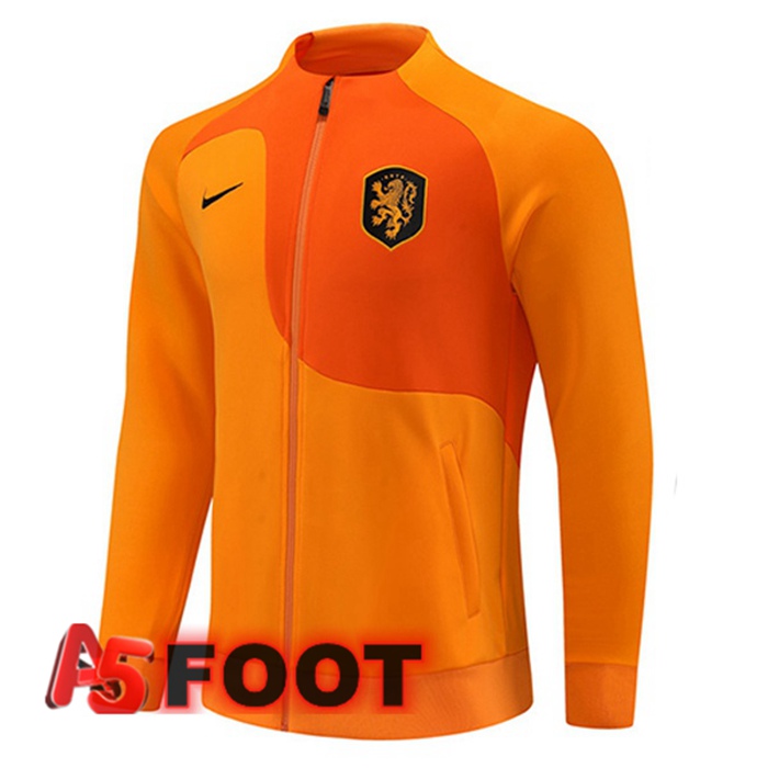 Créer Veste Foot Pays-Bas Orange 2022/2023 Pas Cher