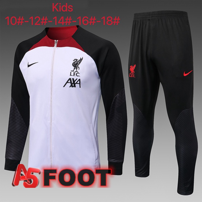 Ensemble Veste Survetement de Foot FC Liverpool Enfant Pourpre 2022/2023