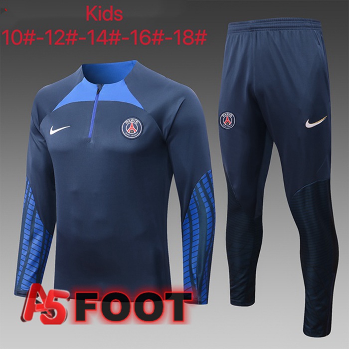 Ensemble Survetement De Foot FC Barcelone Enfant Bleu Royal 2022/2023