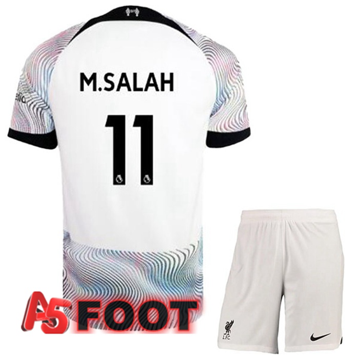 Maillot De Foot FC Liverpool (M.SALAH 11) Enfant Exterieur Blanc 2022/2023