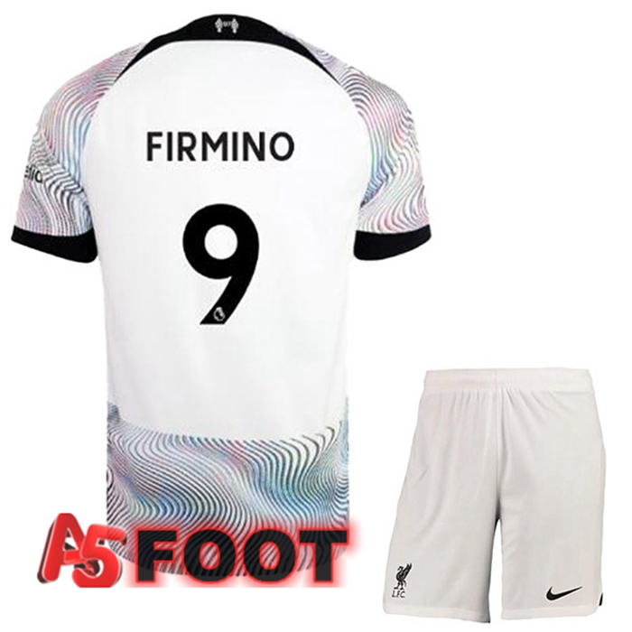 Maillot De Foot FC Liverpool (FIRMINO 9) Enfant Exterieur Blanc 2022/2023