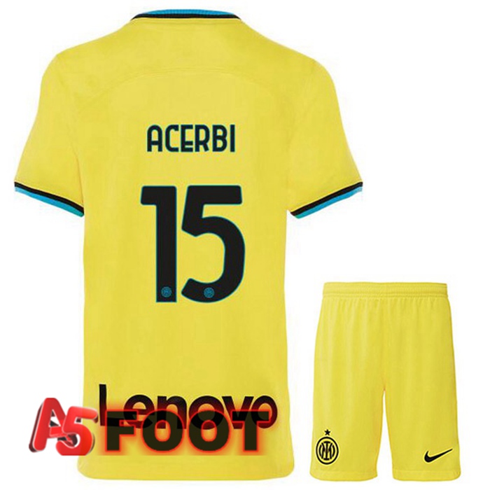 Maillot De Foot Inter Milan (ACERBI 15) Enfant Third Jaune 2022/2023