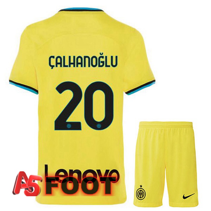 Maillot De Foot Inter Milan (ÇALHANOĞLU 20) Enfant Third Jaune 2022/2023