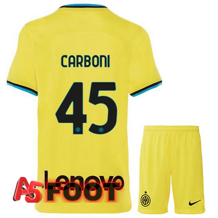 Maillot De Foot Inter Milan (CARBONI 45) Enfant Third Jaune 2022/2023