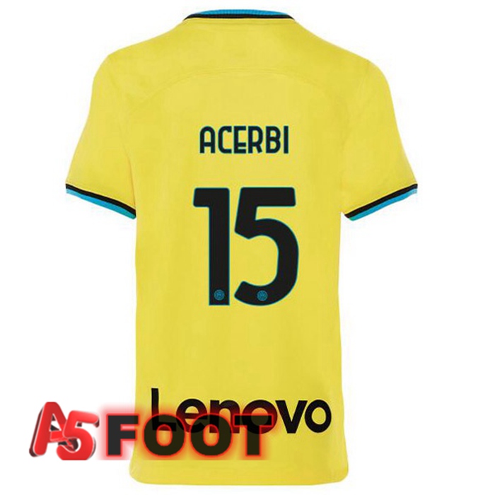 Maillot De Foot Inter Milan (ACERBI 15) Third Jaune 2022/2023