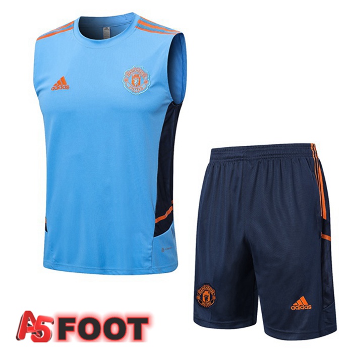 Gilet De Foot Manchester United + Shorts Bleu 2022/2023
