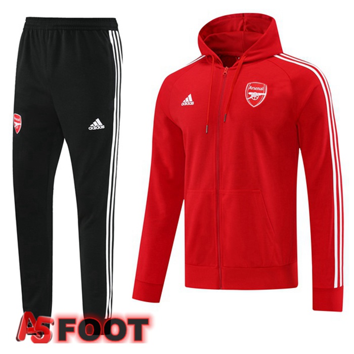 Ensemble Survetement Veste A Capuche Arsenal Rouge 2022/2023