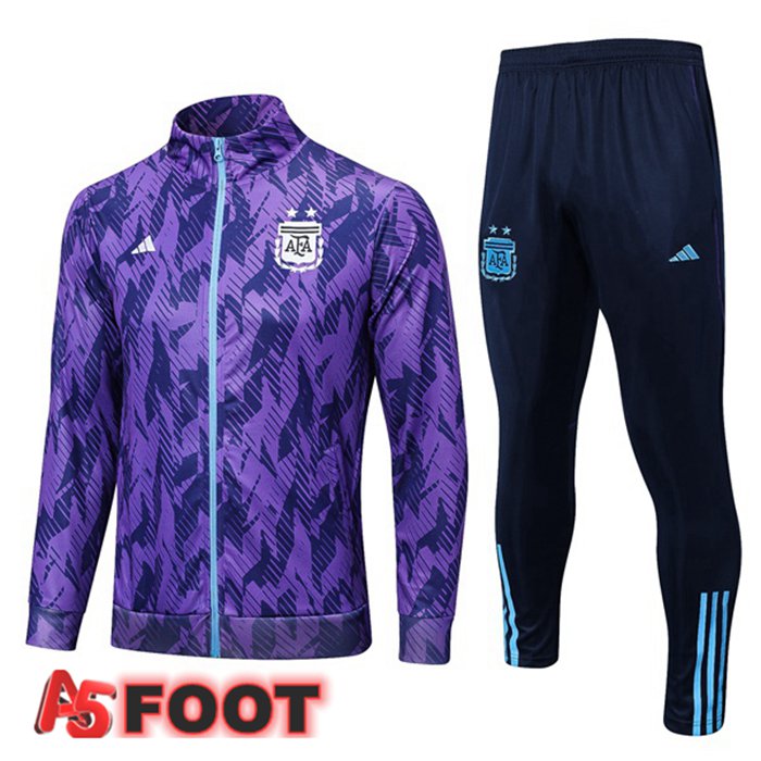 Ensemble Veste Survetement De Foot Argentine Pourpre 2022/2023