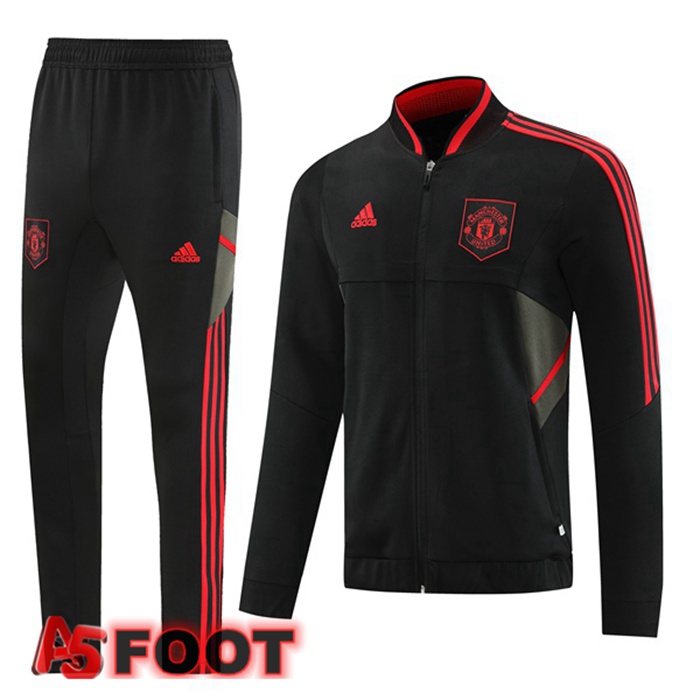 Ensemble Veste Survetement De Foot Manchester United Noir 2022/2023