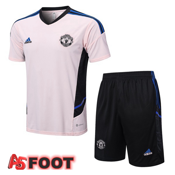 Training T-Shirts Manchester United + Shorts Rose 2022/2023