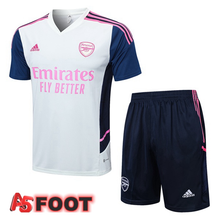 Training T-Shirts Arsenal + Shorts Blanc 2022/2023