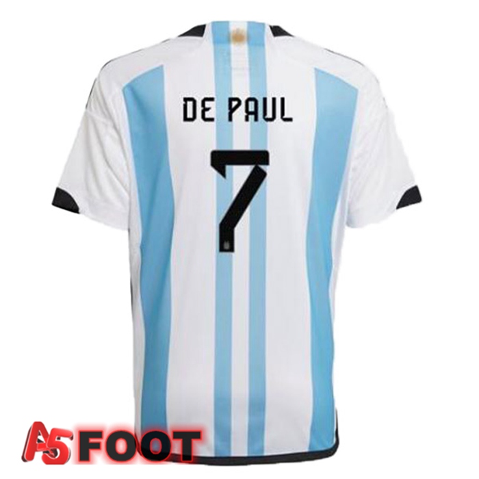 Maillot Foot Equipe De Argentine (DE PAUL 7) Domicile Coupe Du Monde 2022