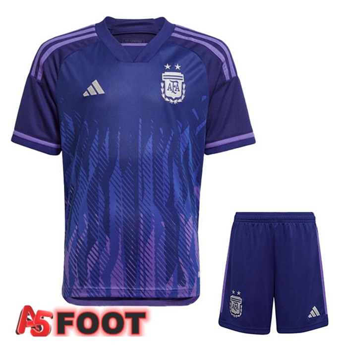 Maillot Foot Equipe De Argentine Enfant Exterieur Pourpre Coupe Du Monde 2022