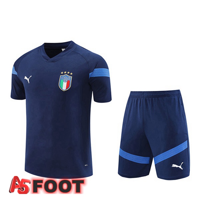 Training T-Shirts Italie + Shorts Bleu Royal 2022/2023