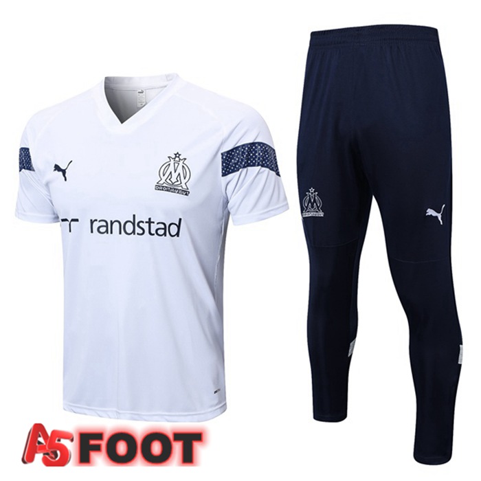 Training T-Shirts Marseille OM + Pantalon Blanc 2022/2023