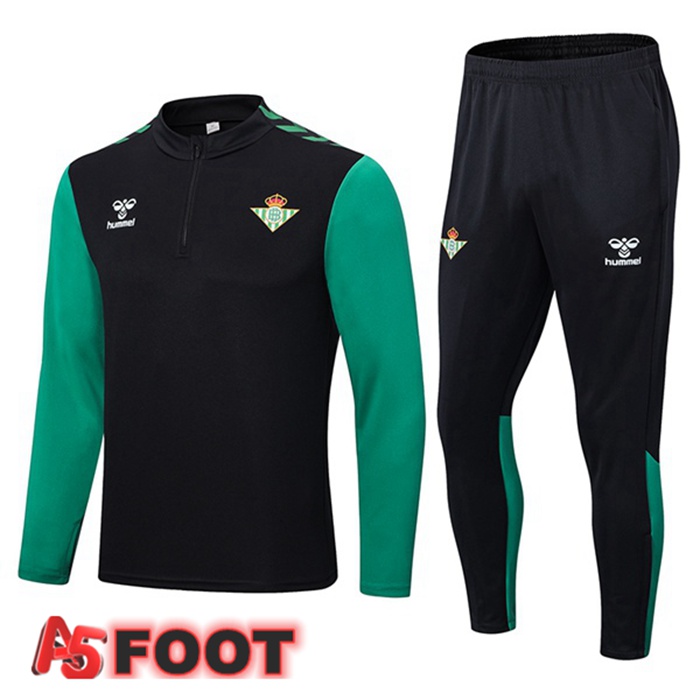 Ensemble Survetement De Foot Real Betis Noir Vert 2022/2023
