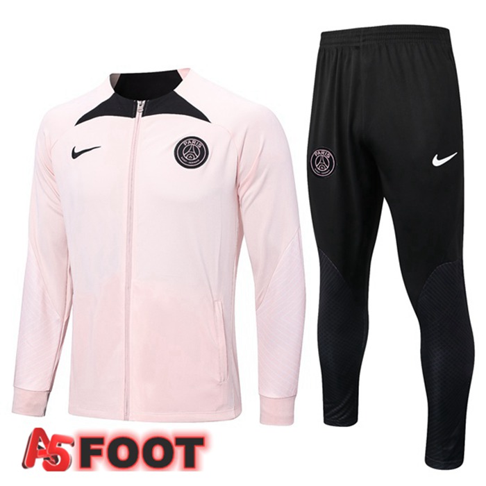 Ensemble Veste Survetement De Foot Paris PSG Rose 2022/2023