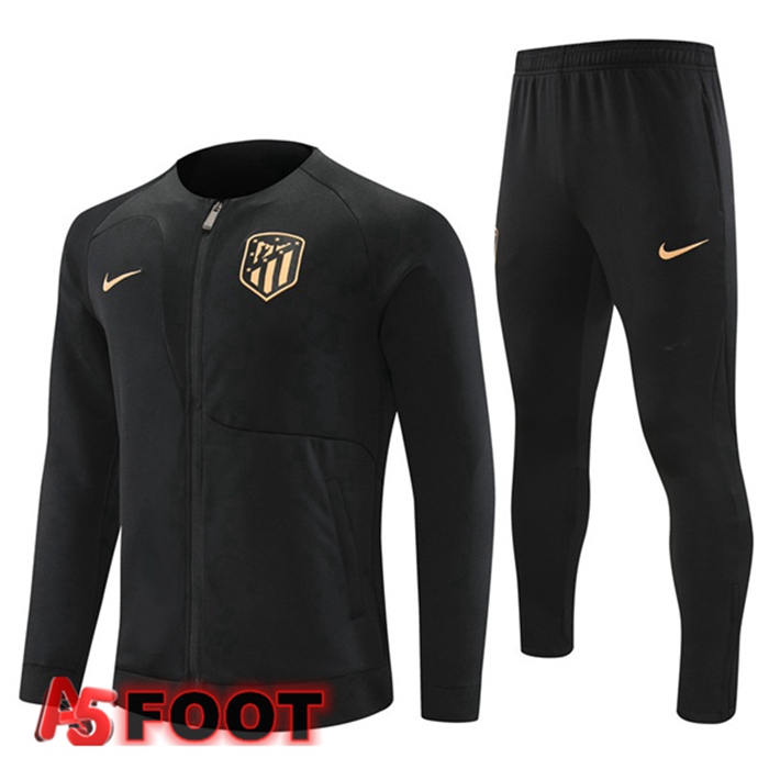 Ensemble Veste Survetement De Foot Atletico Madrid Noir 2022/2023