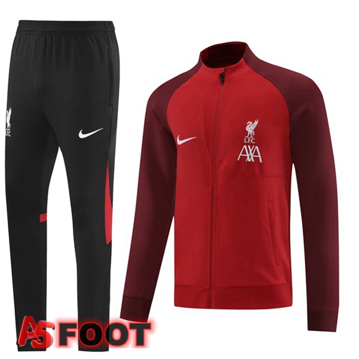 Ensemble Veste Survetement De Foot FC Liverpool Rouge 2022/2023