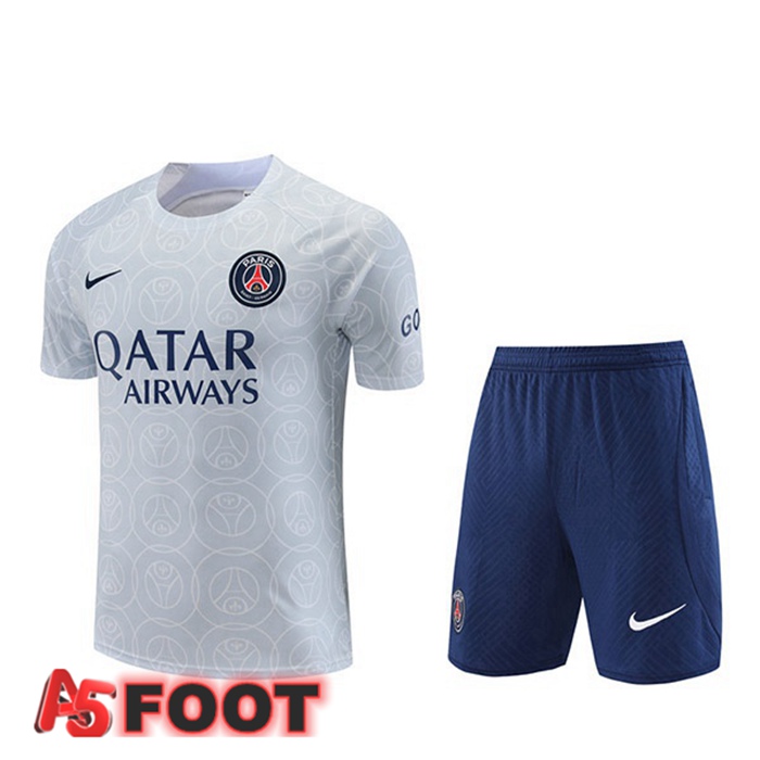 Training T-Shirts Paris PSG + Shorts Gris 2022/2023