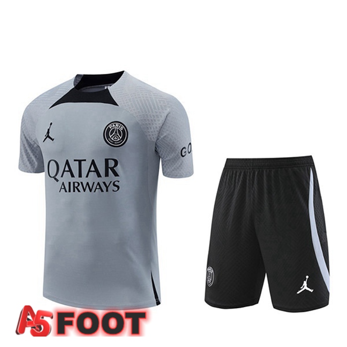Training T-Shirts Paris PSG + Shorts Gris 2022/2023