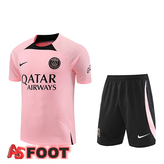 Training T-Shirts Paris PSG + Shorts Rose 2022/2023