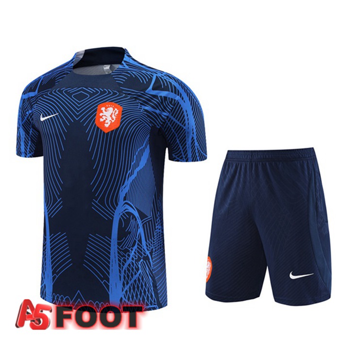 Training T-Shirts Pays-Bas + Shorts Bleu Royal 2022/2023