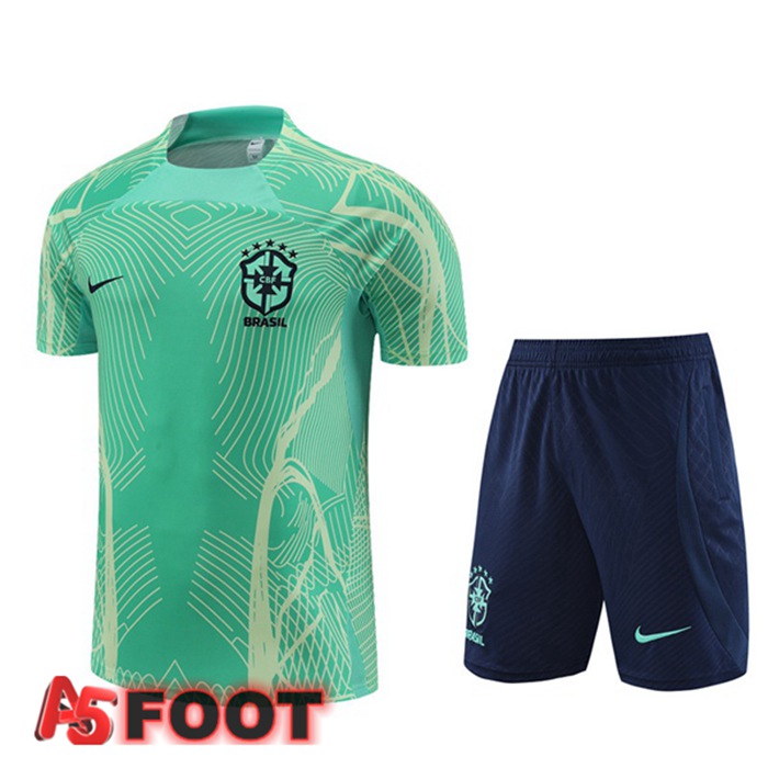 Training T-Shirts Bresil + Shorts Vert 2022/2023