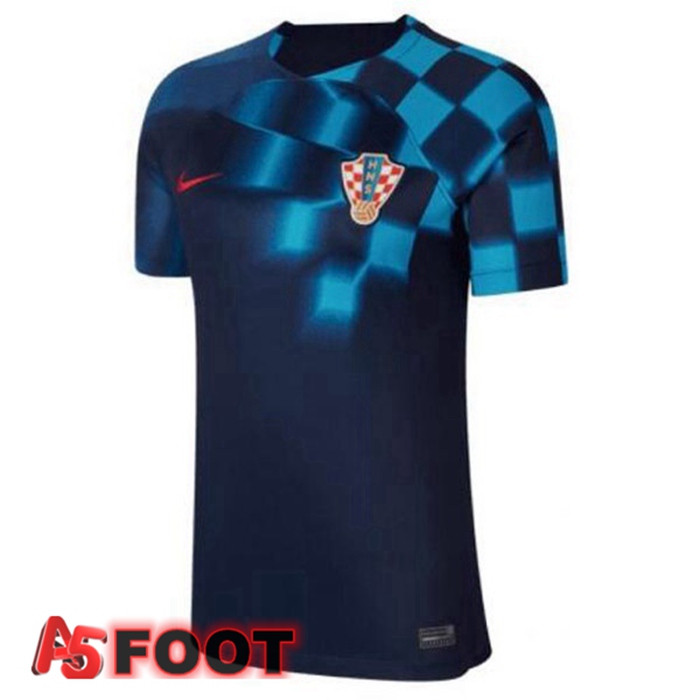 Maillot De Foot Croatie Femme Exterieur Noir Bleu 2022/2023