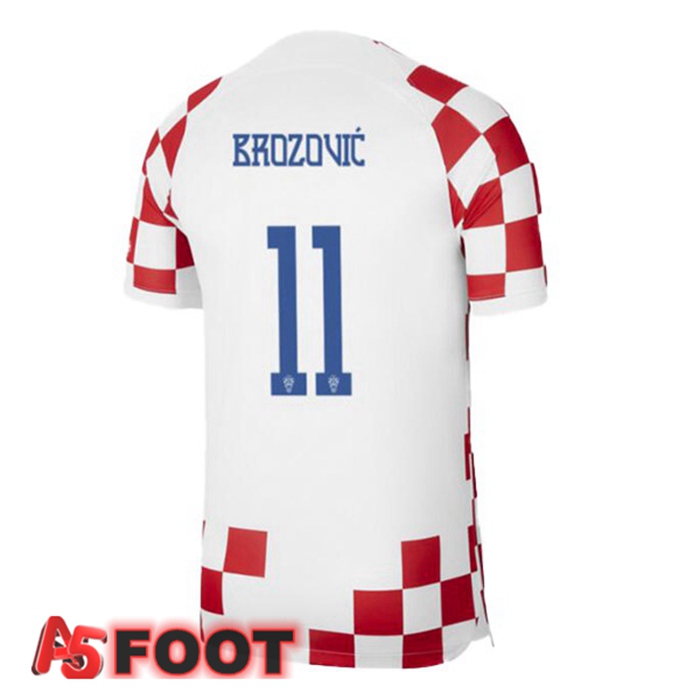 Maillot Foot Equipe de Croatie (BROZOVIĆ 11) Domicile Blanc Rouge 2022/2023