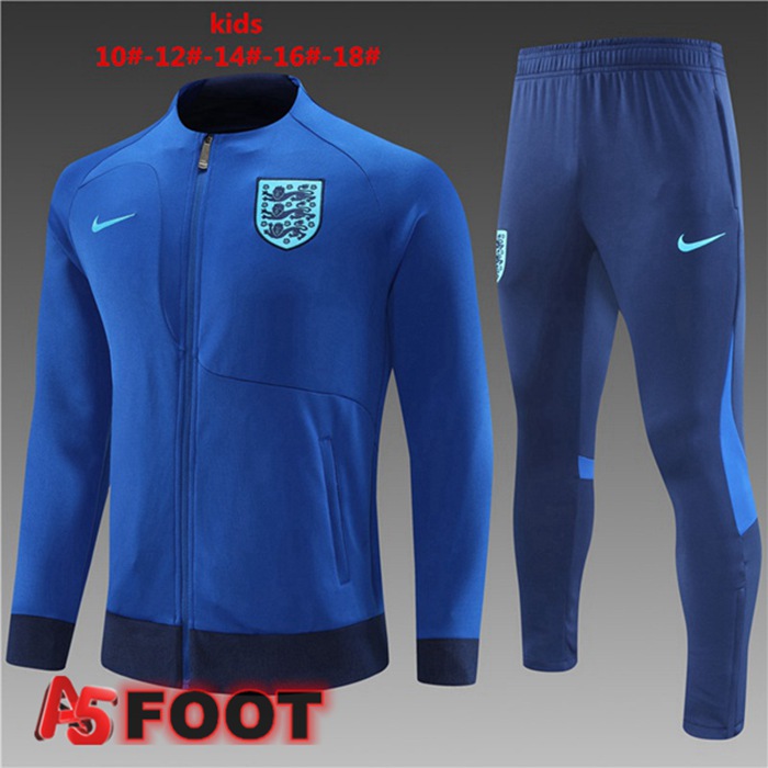 Ensemble Veste Survetement De Foot Angleterre Enfant Bleu 2022/2023