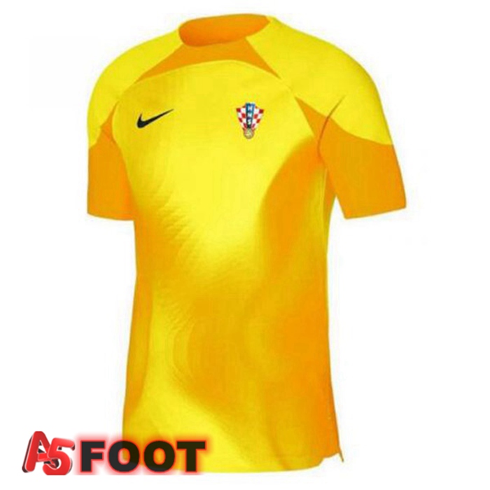 Maillot Foot Equipe De Croatie Gardien De But Jaune Coupe Du Monde 2022