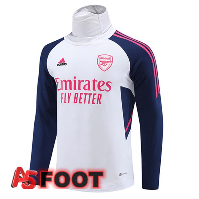 Training Sweatshirt Arsenal Col Haut Blanc 2023/2024