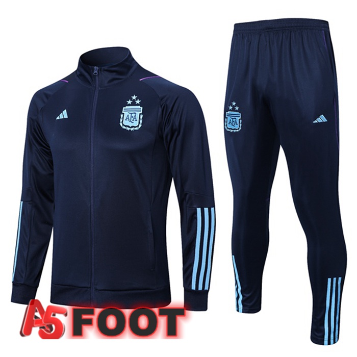 Ensemble Veste Survetement De Foot Argentine Bleu Royal 2023/2024
