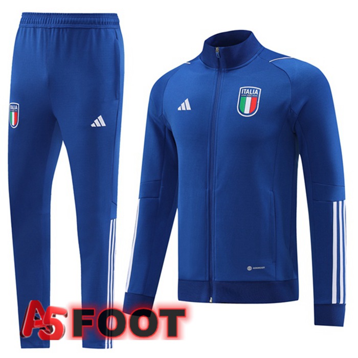 Ensemble Veste Survetement De Foot Italie Bleu Royal 2023/2024