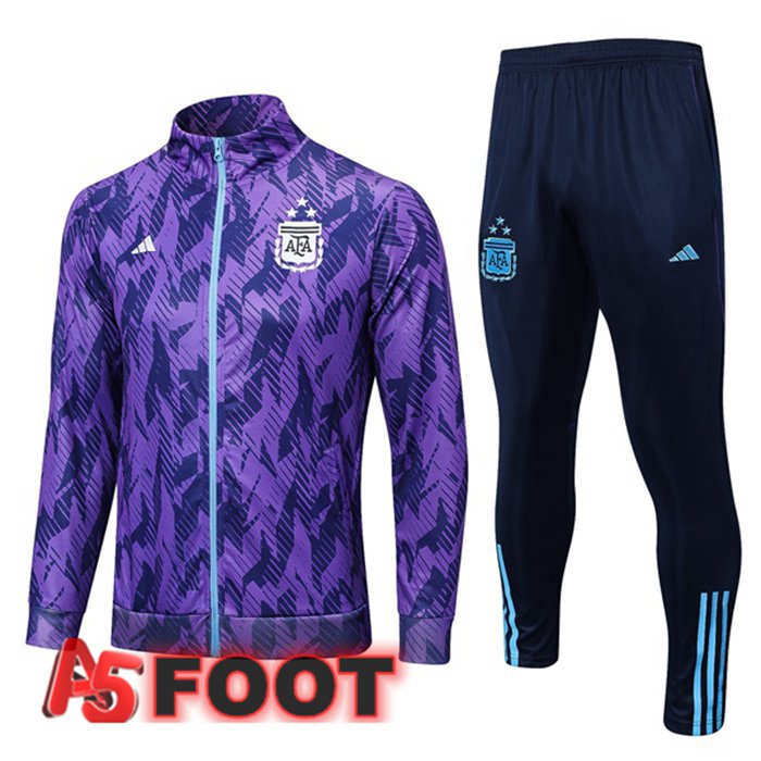 Ensemble Veste Survetement De Foot Argentine Pourpre 2023/2024