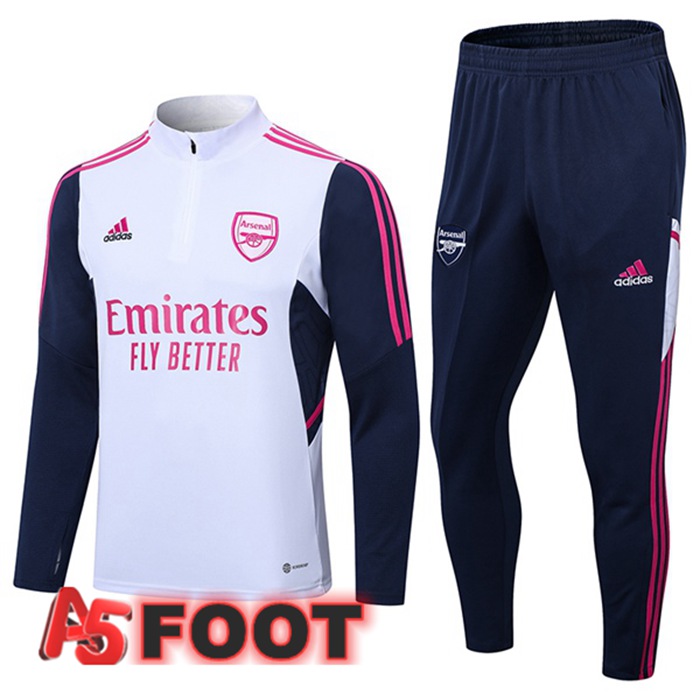 Ensemble Survetement De Foot Arsenal Blanc 2023/2024