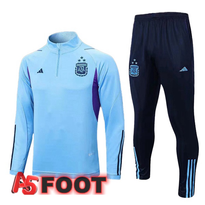 Ensemble Survetement De Foot Argentine Bleu 2023/2024