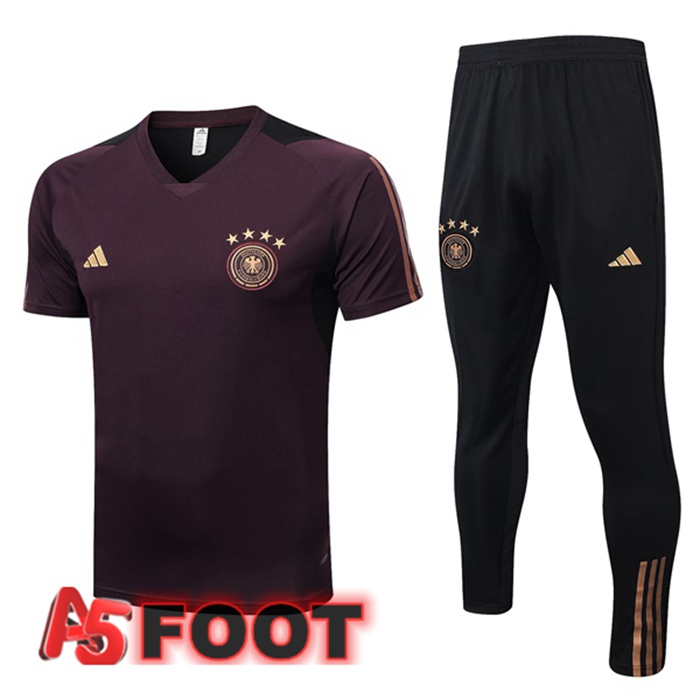 Training T-Shirts Allemagne + Pantalon Rouge 2023/2024