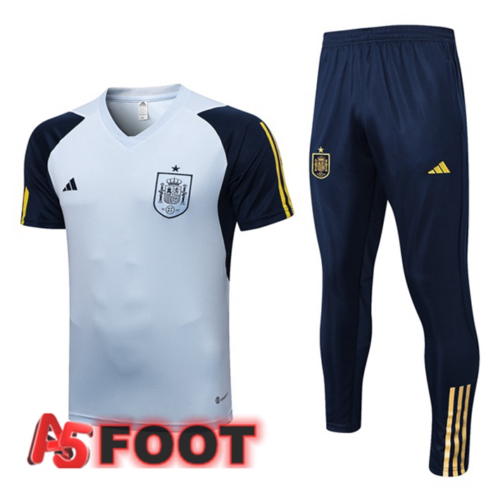 Training T-Shirts Espagne + Pantalon Bleu 2023/2024
