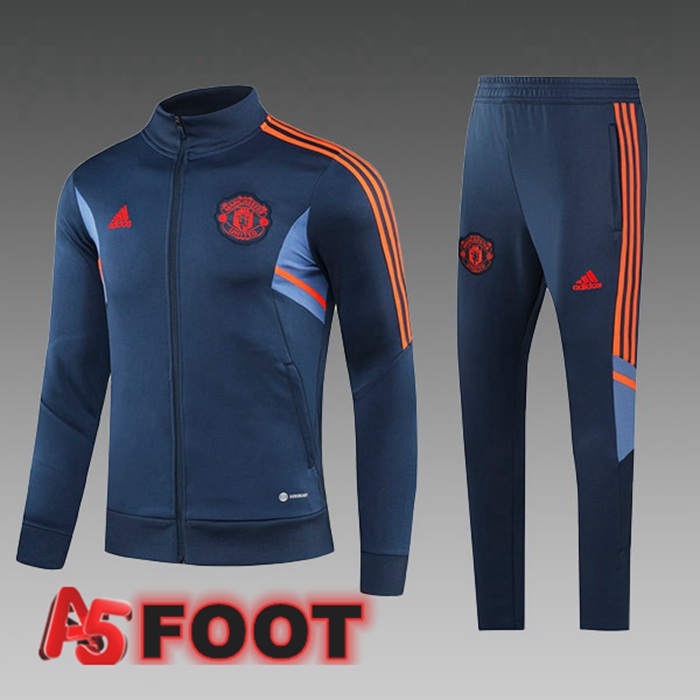 Ensemble Veste Survetement De Foot Manchester United Enfant Cyan 2023/2024