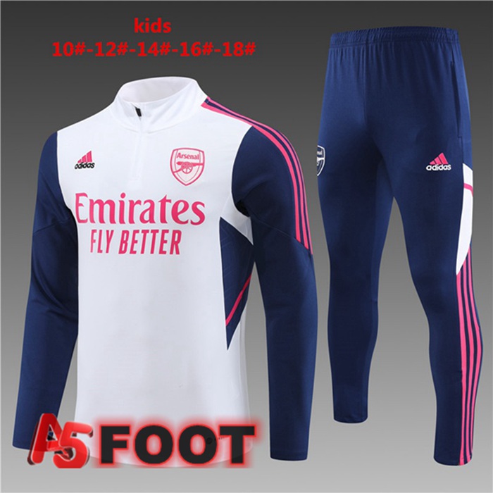 Ensemble Survetement De Foot Arsenal Enfant Blanc 2023/2024